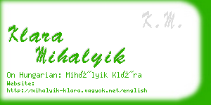 klara mihalyik business card